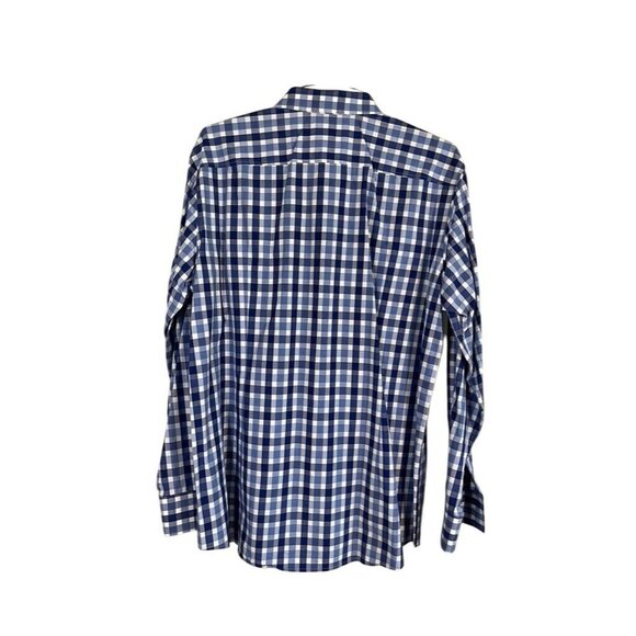 Boss Plaid Shirt 18 Blue Slim Fit Preppy Checks Workwear Coastal Resort Nautical - Picture 10 of 12